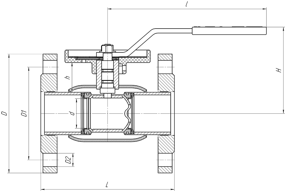 Кран шаровой КШ.Ф.BV ALSO - размеры и характеристики